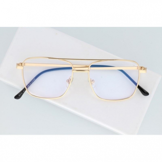 Złote druciane okulary zerówki filtr Blue Light komputera 2560